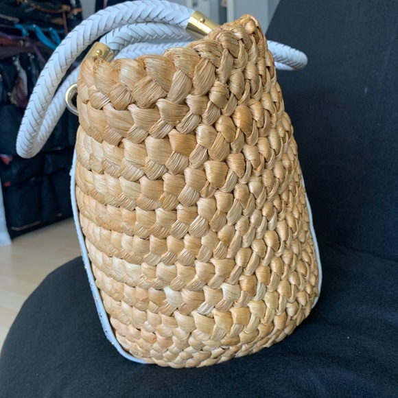 Michael Kors Santorini XL Corn Husk Basket Purse Clean Chic, Sustainable Luxury - Picture 14 of 14